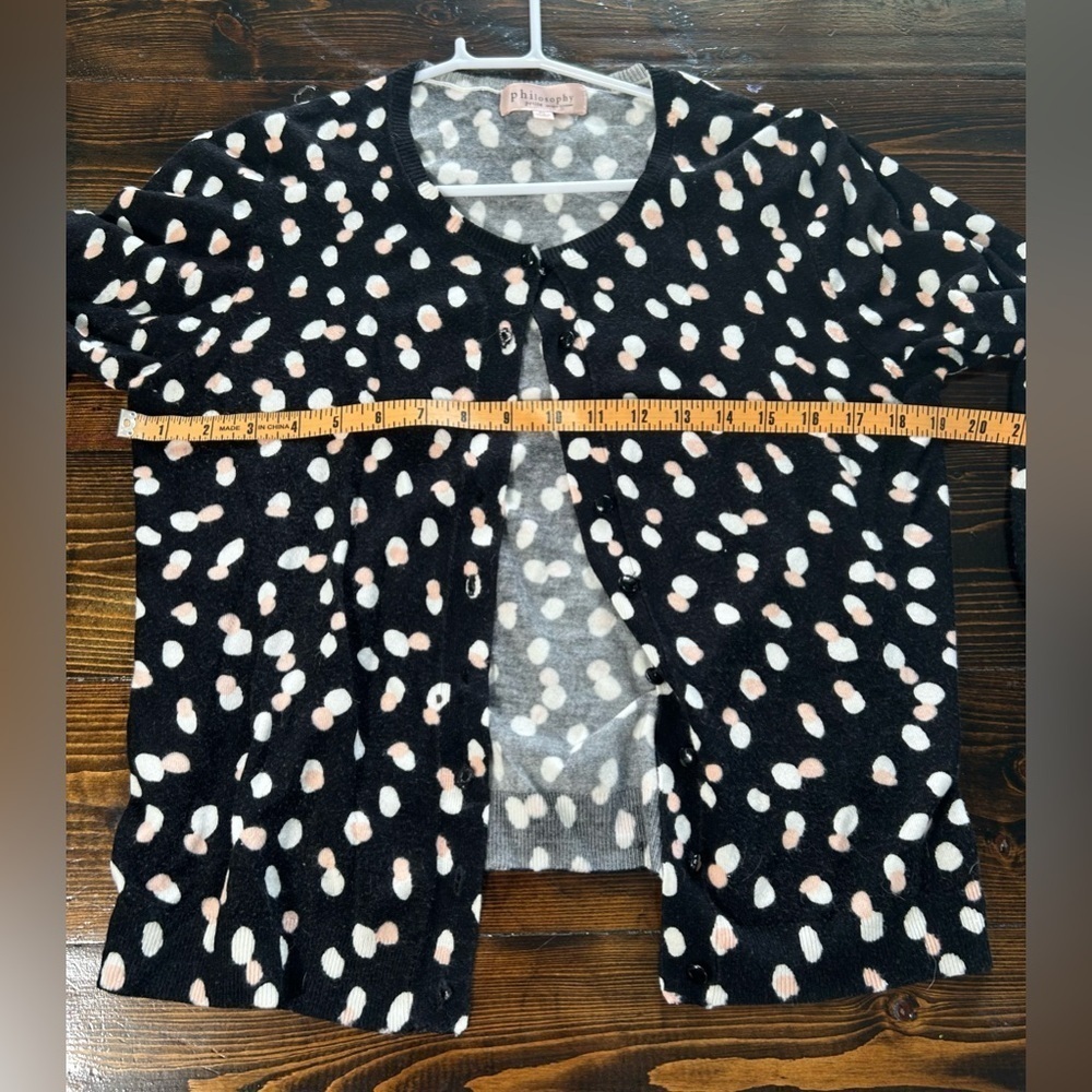 Philosophy polka  dot cardigan, button up. Petite large - Picture 5 of 6